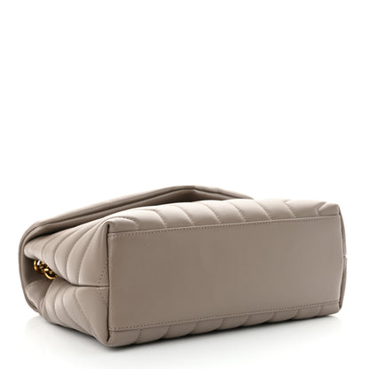 Saint Laurent Calfskin Y Quilted Monogram Small Loulou Chain Satchel Taupe 4 of 10