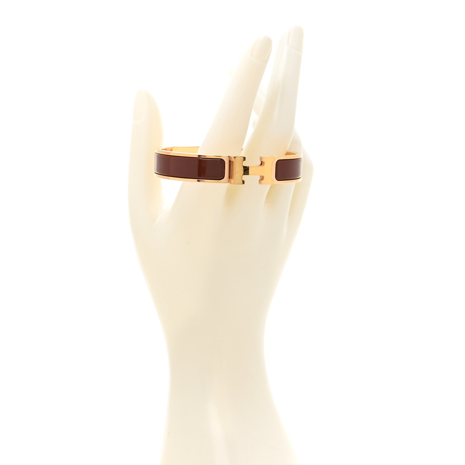Hermes Enamel Narrow Clic Clac H Bracelet PM Rouge Baroque 2 of 5
