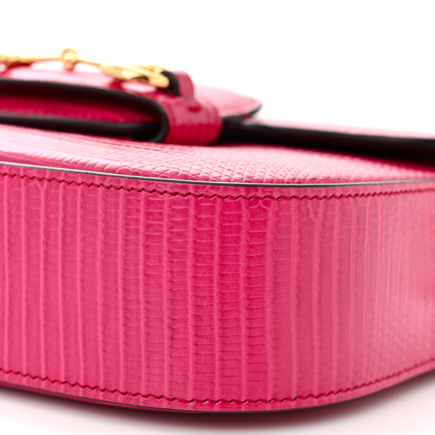 Gucci Lizard Web Mini Horsebit 1955 Shoulder Bag Pink 9 of 9