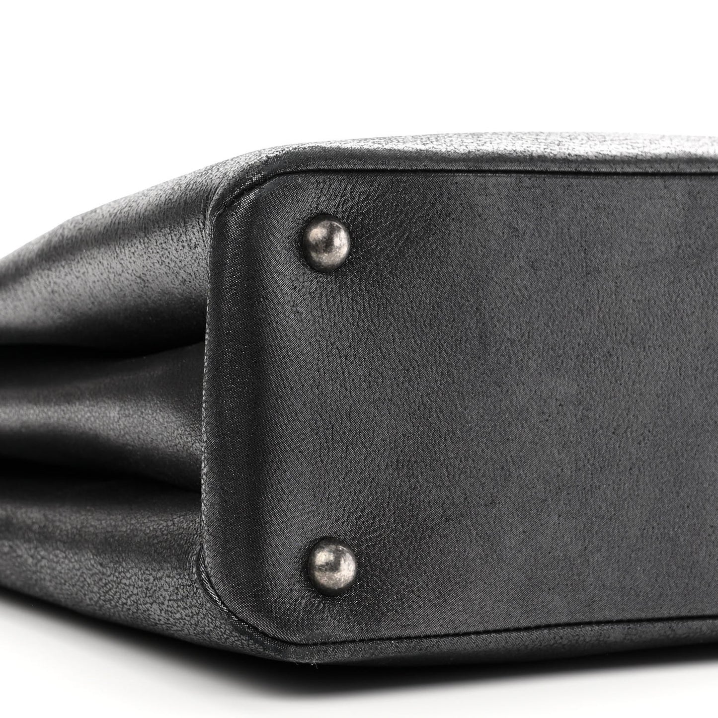 Iridescent Calfskin CC East West Shopping Tote Black
