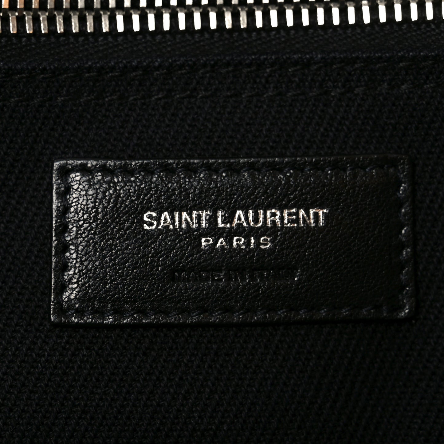 Linen Calfskin Rive Gauche North South Tote Black
