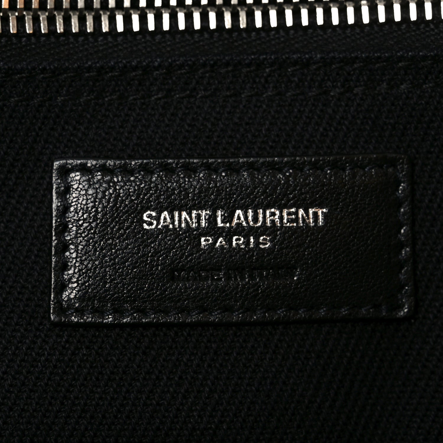 Saint Laurent Linen Calfskin Rive Gauche North South Tote Black 6 of 11