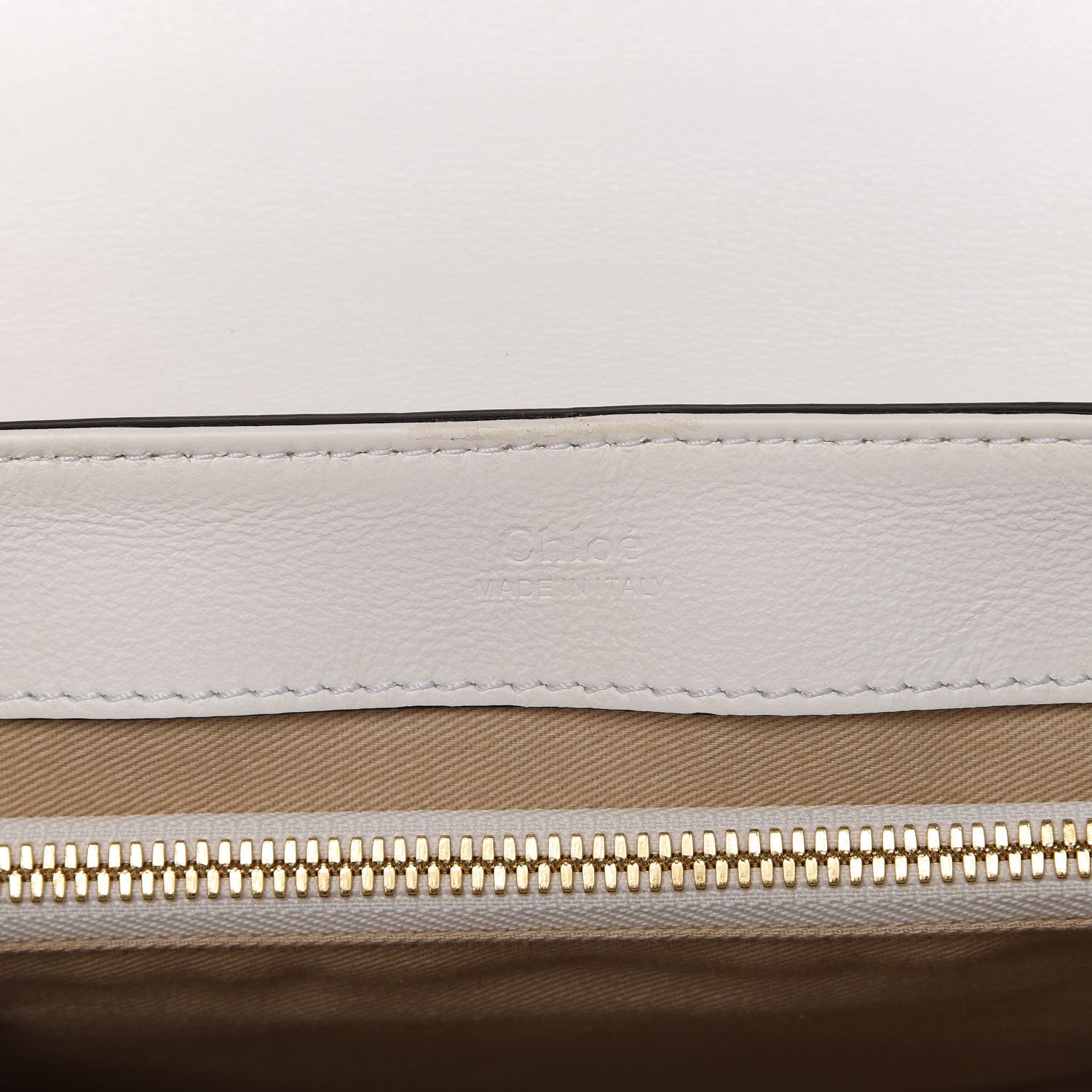 Chloe Calfskin Crocodile Embossed Small C Double Carry Brilliant White 8 of 11