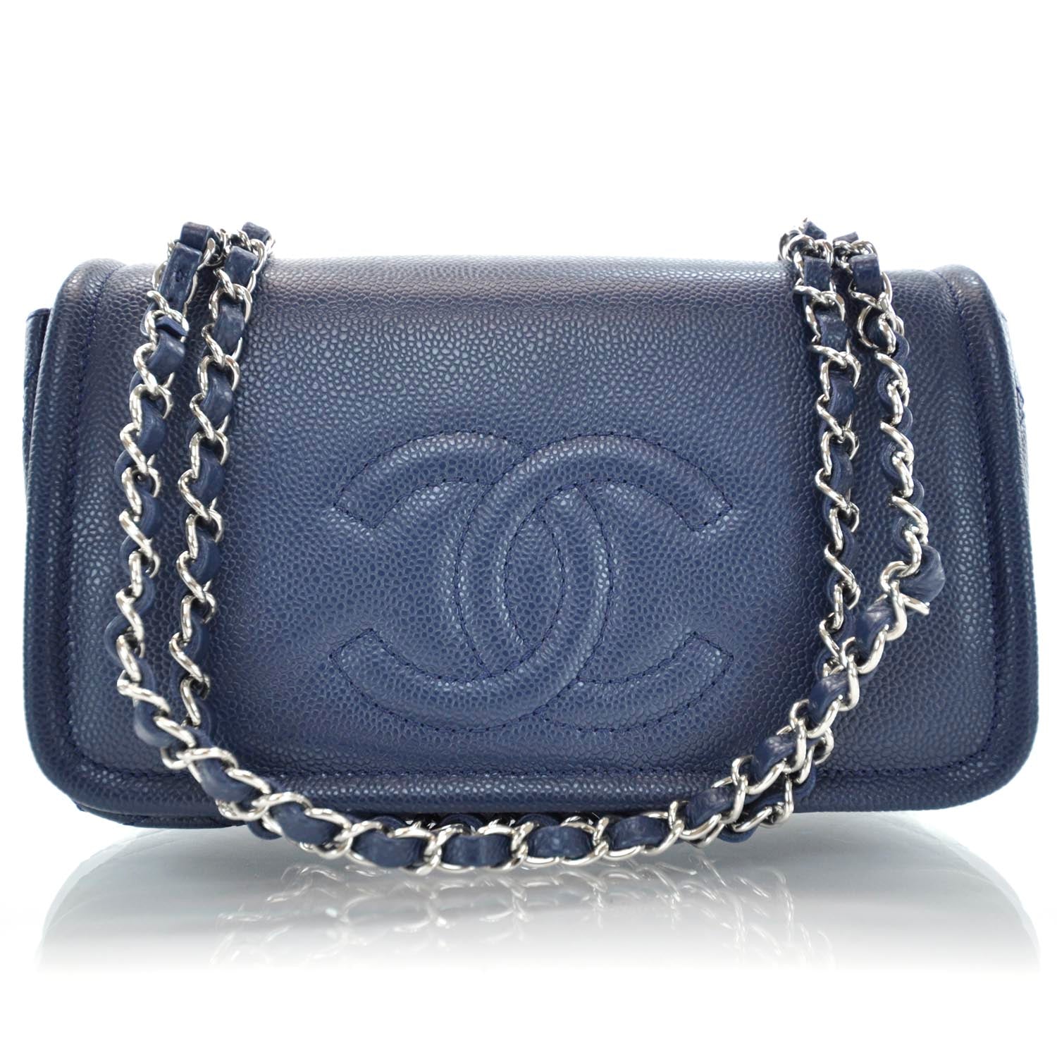 Chanel Caviar Timeless Medium Flap Navy 1 of 9