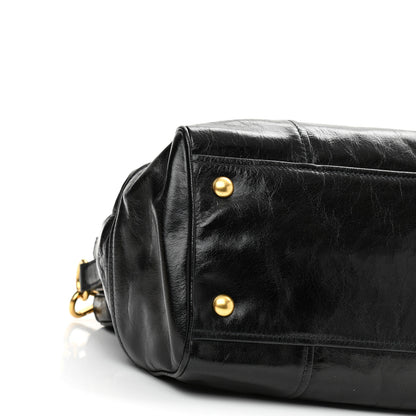 Miu Miu Vitello Shine Top Handle Satchel Black 8 of 9