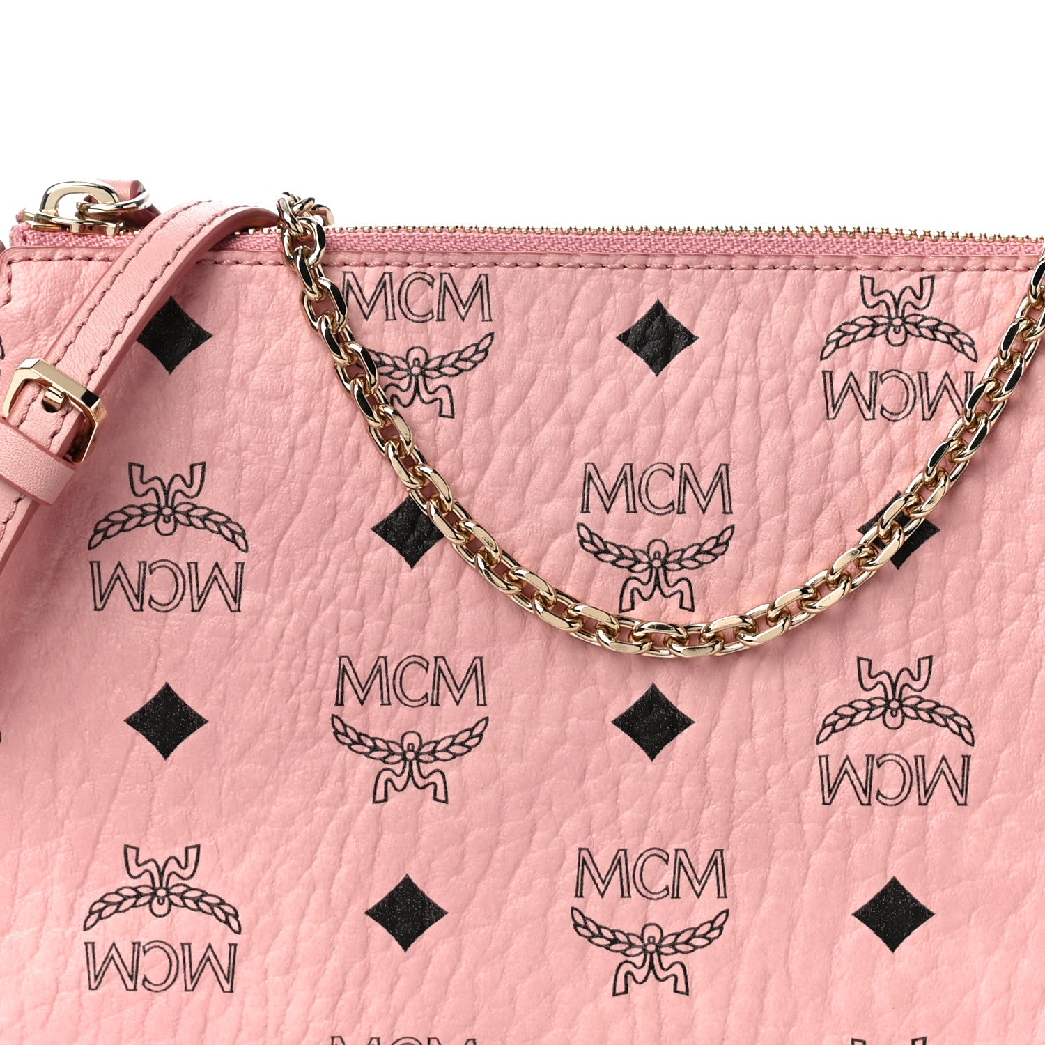 MCM Visetos Medium Millie Zip Crossbody Bag Soft Pink 8 of 10