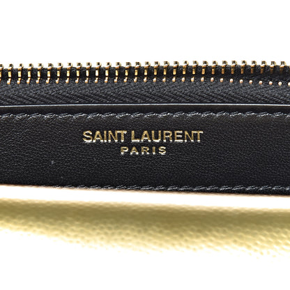 Saint Laurent Metallic Grain De Poudre Kate Monogram Tassel Chain Wallet Gold 9 of 11