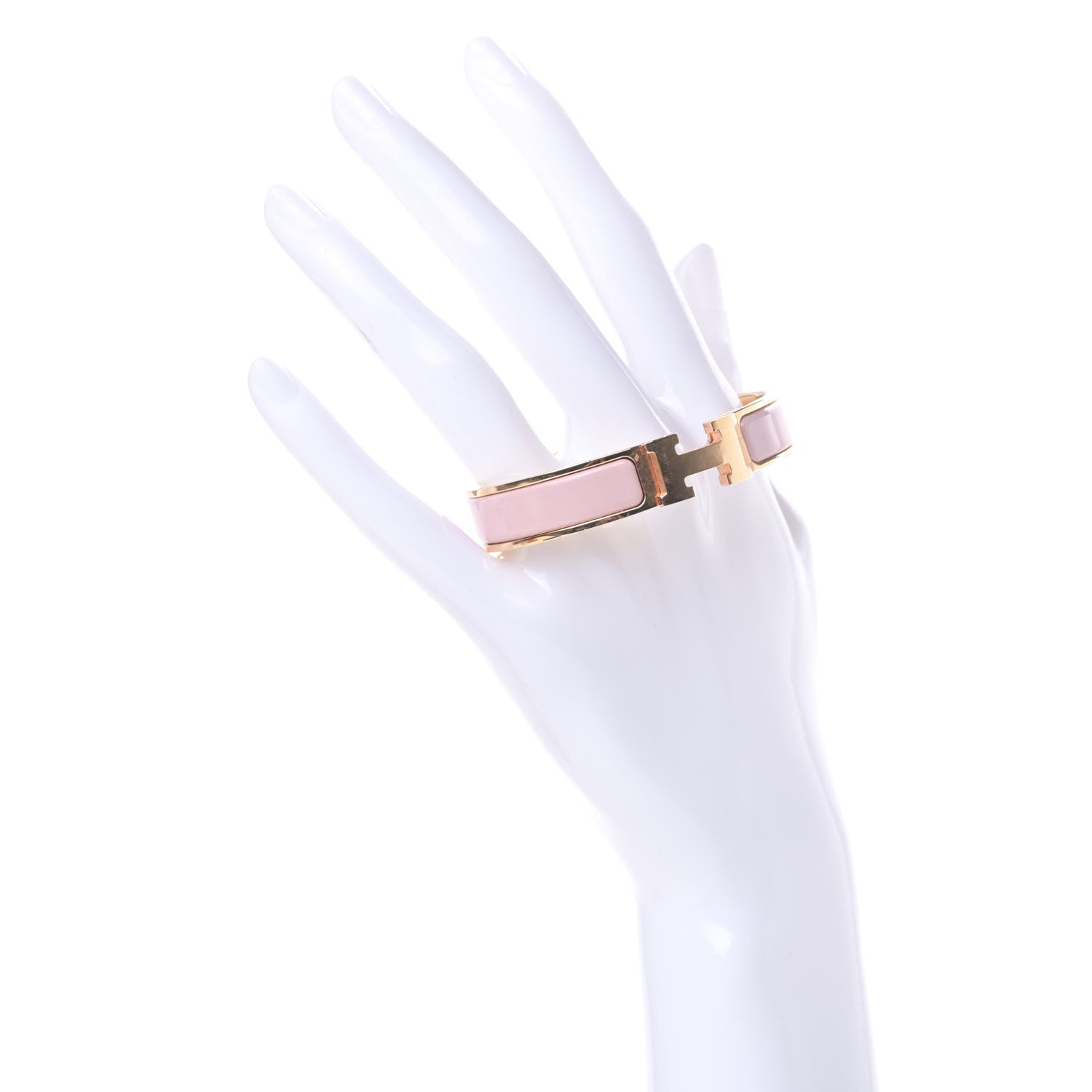 Hermes Enamel Narrow Clic Clac H Bracelet PM Rose Cassata 2 of 7