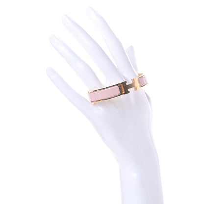 Hermes Enamel Narrow Clic Clac H Bracelet PM Rose Cassata 2 of 7