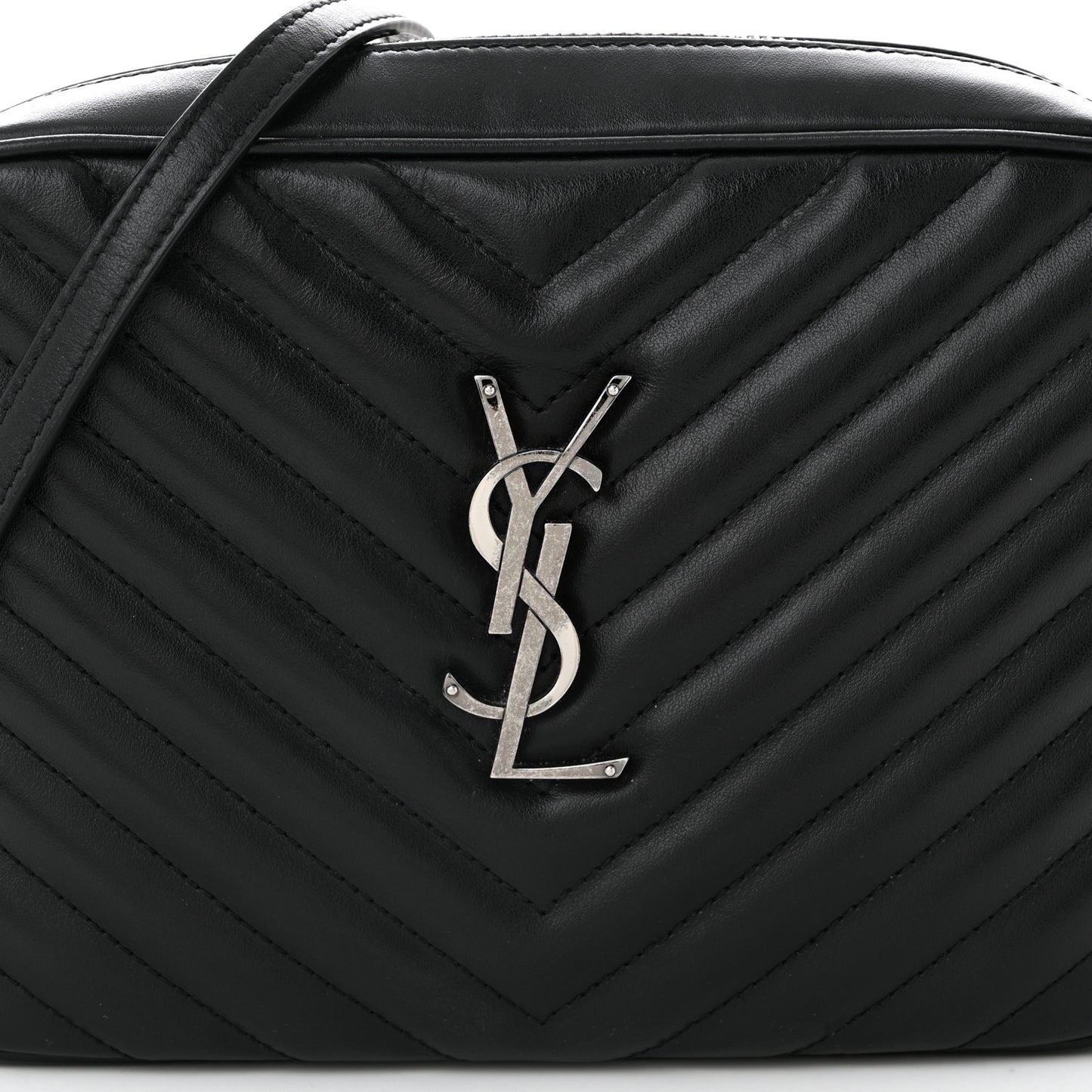 Calfskin Matelasse Monogram Lou Camera Bag Black