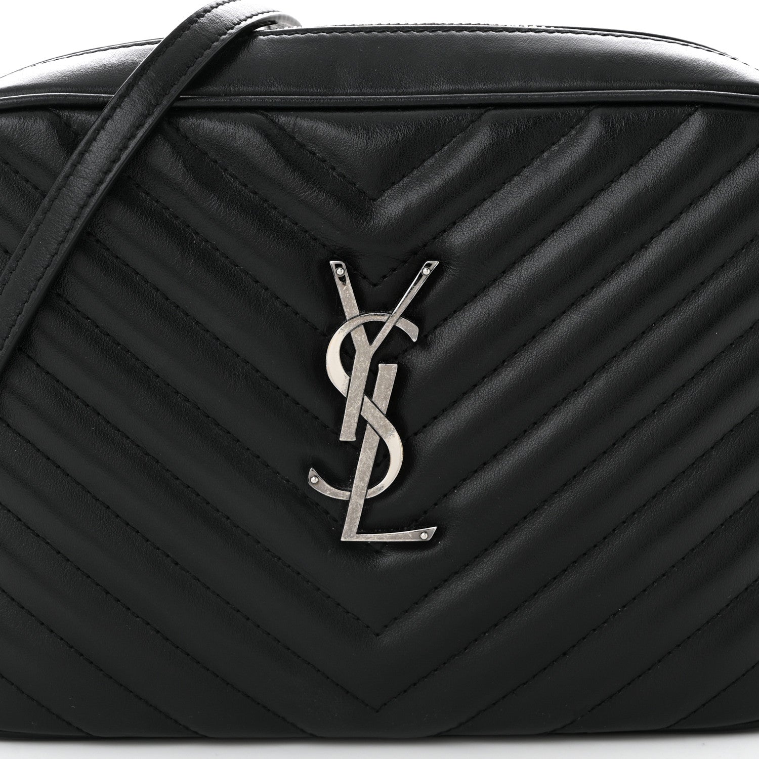 Saint Laurent Calfskin Matelasse Monogram Lou Camera Bag Black 8 of 10