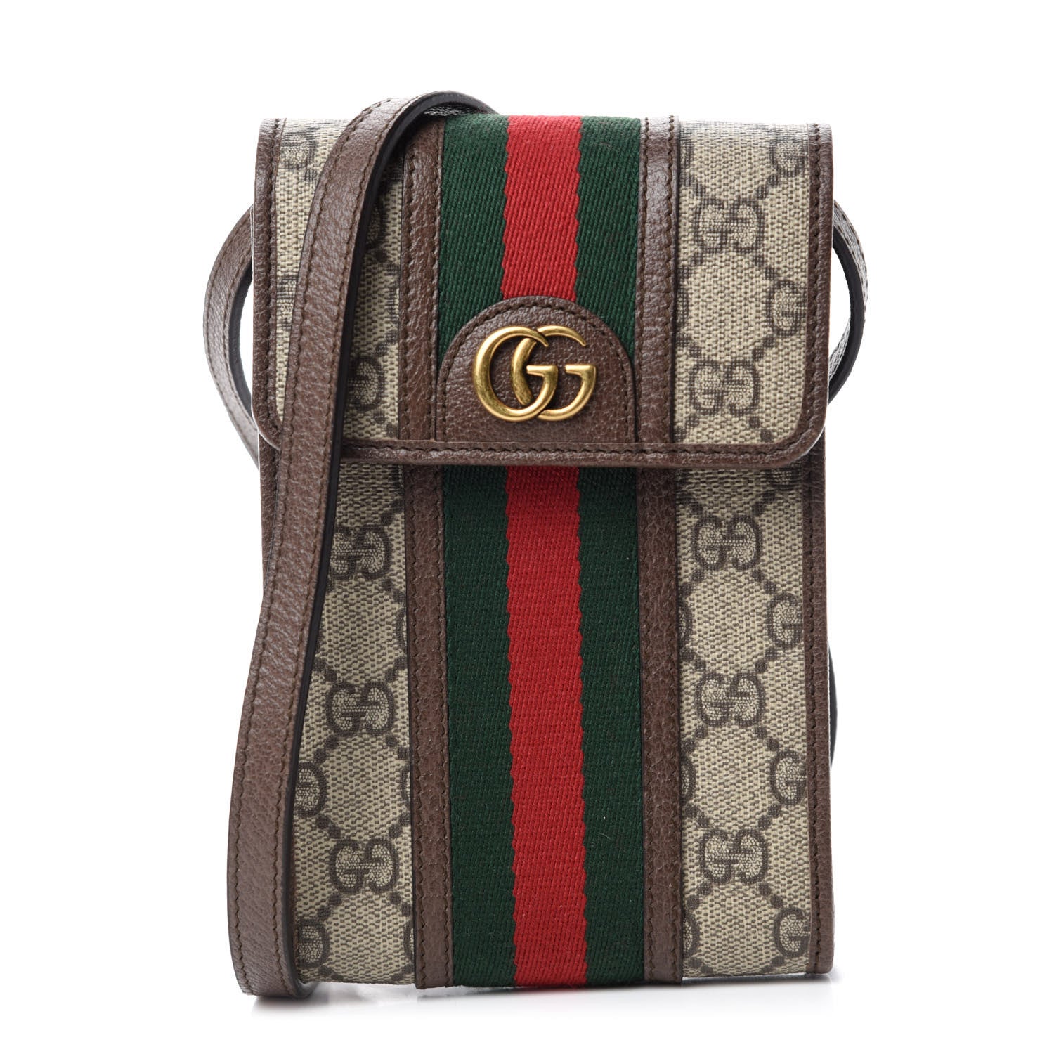 Gucci GG Supreme Monogram Web Mini Ophidia Crossbody Bag Beige New Acero 1 of 10