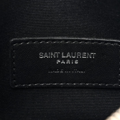 Saint Laurent Grain De Poudre Chevron Monogram Bill Pouch Black 6 of 9