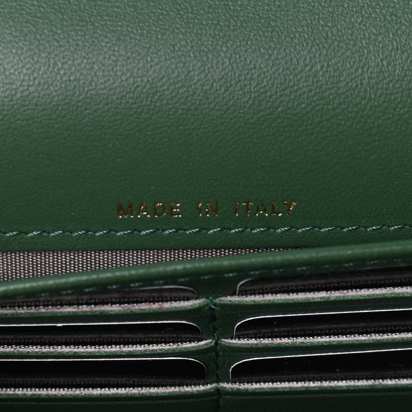 Snakeskin CC Long Flap Wallet Vert Fonce