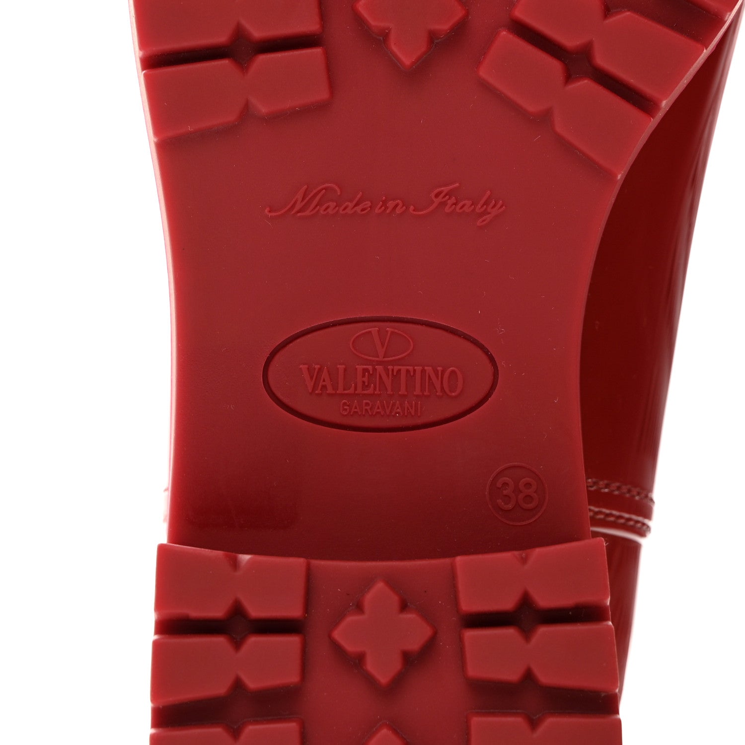 Valentino Garavani Rubber Rockstud Short Rainboots 38 Red 7 of 7