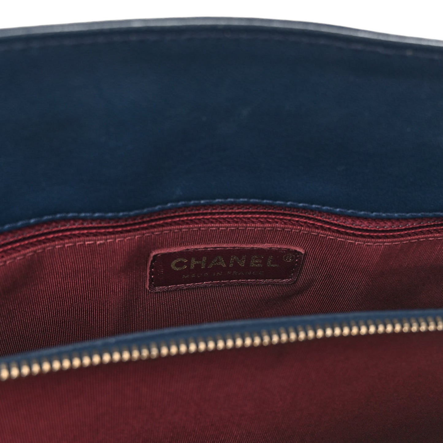 Sheepskin Quilted Mademoiselle Vintage Shopping Tote Navy