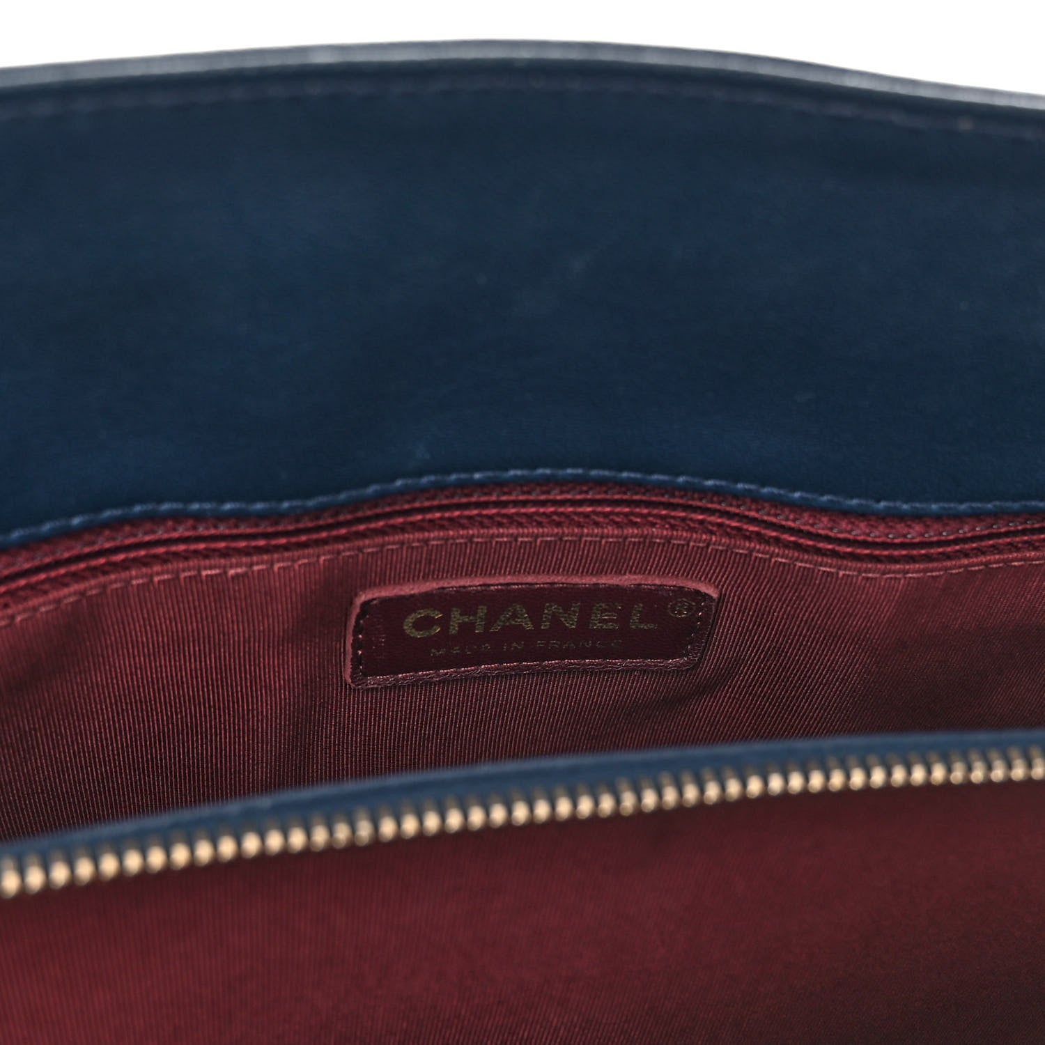 Chanel Sheepskin Quilted Mademoiselle Vintage Shopping Tote Navy 6 of 11