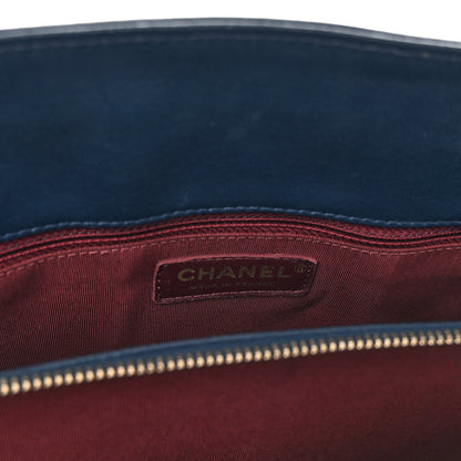 Chanel Sheepskin Quilted Mademoiselle Vintage Shopping Tote Navy 6 of 11