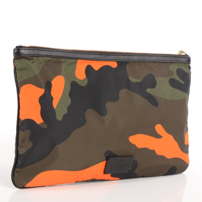 Valentino Garavani Nylon Camouflage Zip Pouch Orange 3 of 10