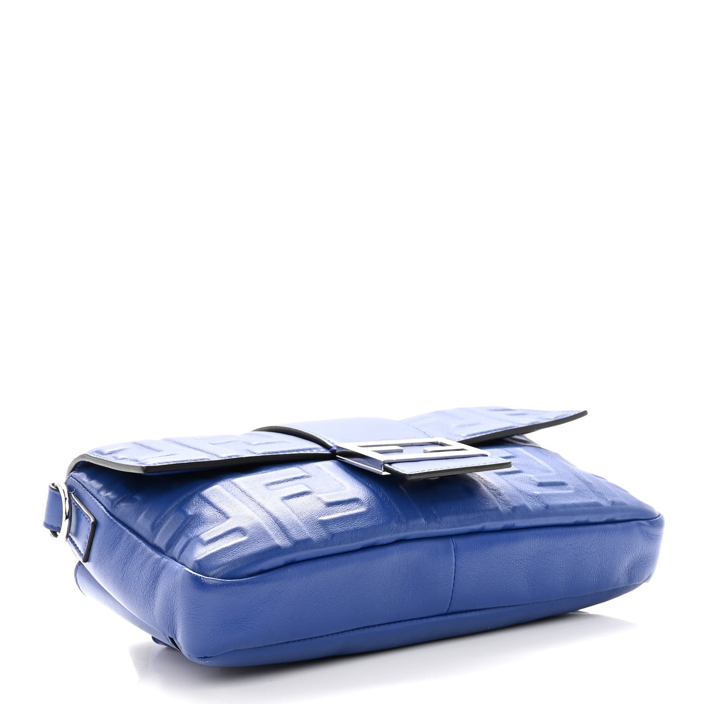 Nappa FF 1974 Embossed Belt Baguette Bag Blue Neon
