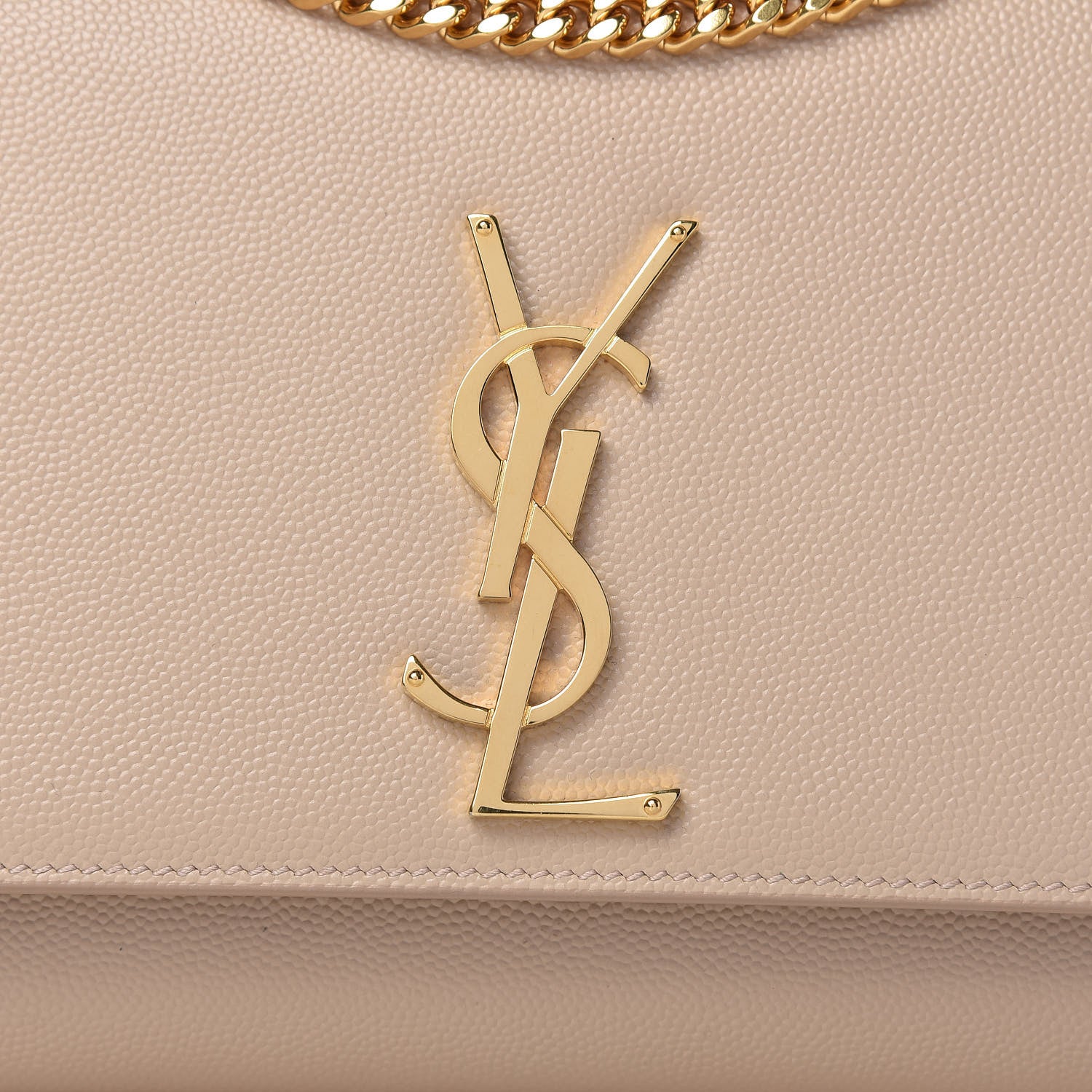 Saint Laurent Grain De Poudre Medium Monogram Kate Satchel Nude Powder 10 of 10
