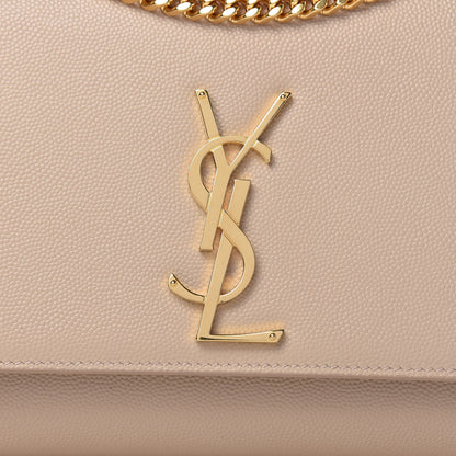 Saint Laurent Grain De Poudre Medium Monogram Kate Satchel Nude Powder 10 of 10