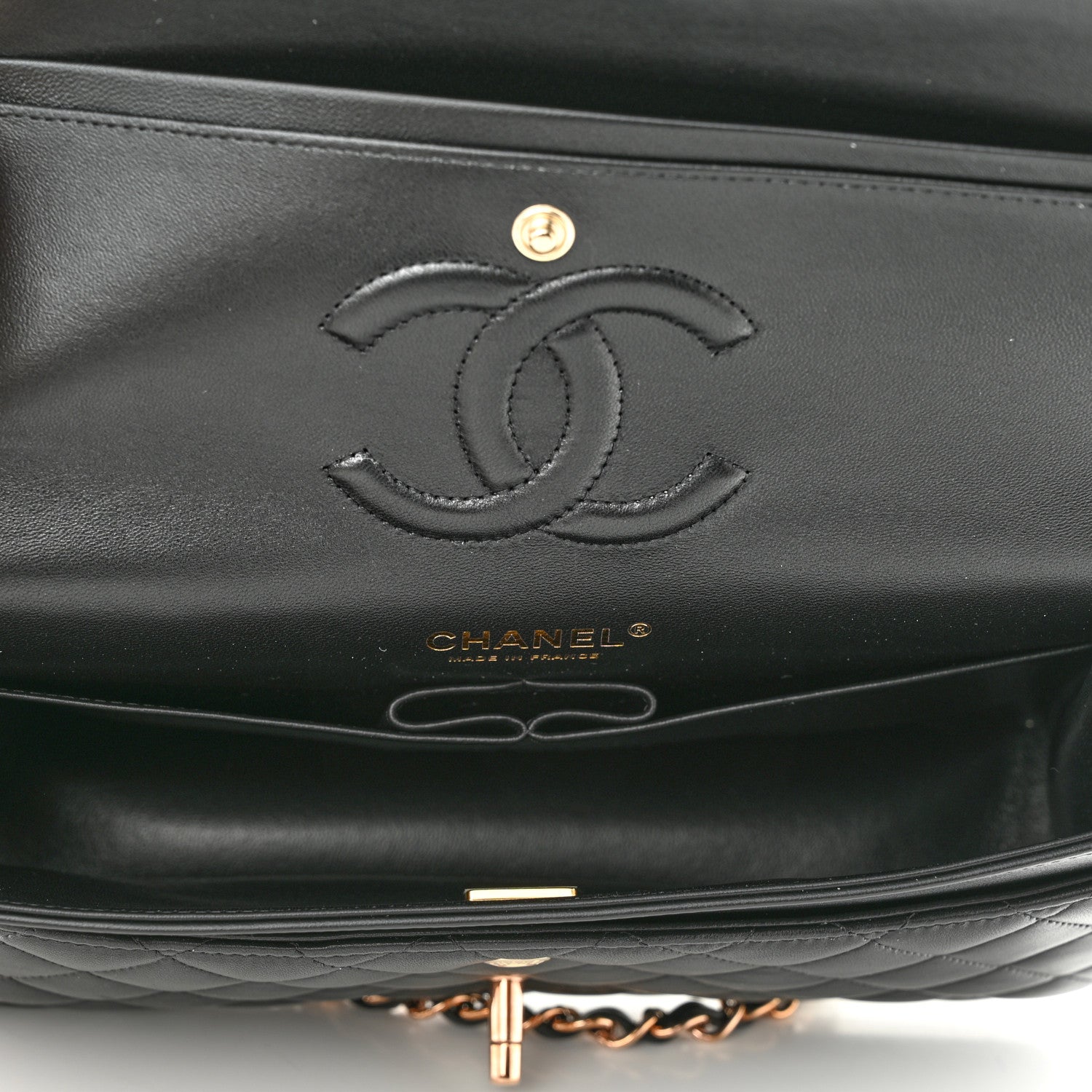 Chanel Lambskin Quilted Medium Double Flap Black 5 of 11