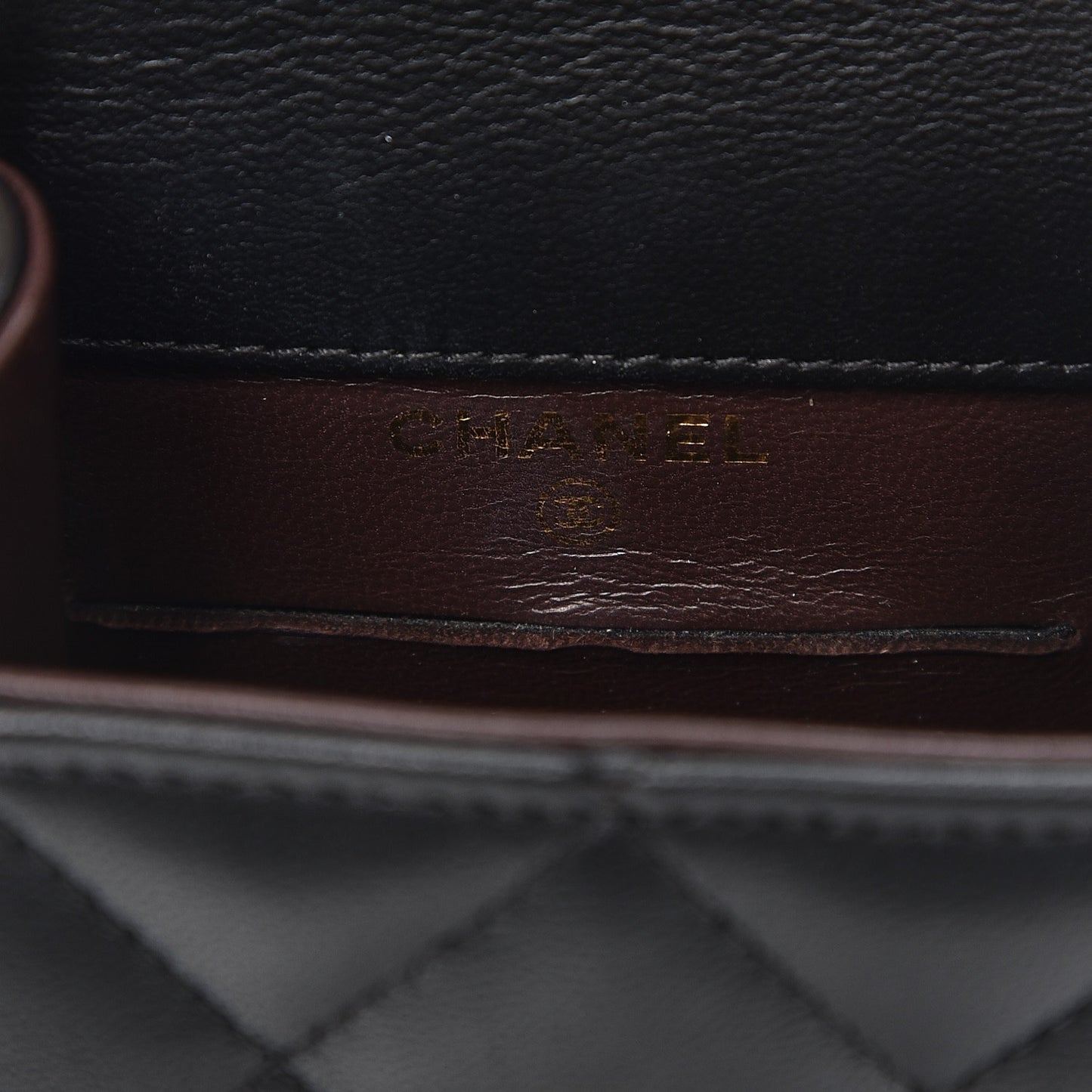 Lambskin Quilted Extra Mini Wallet On Chain WOC Black