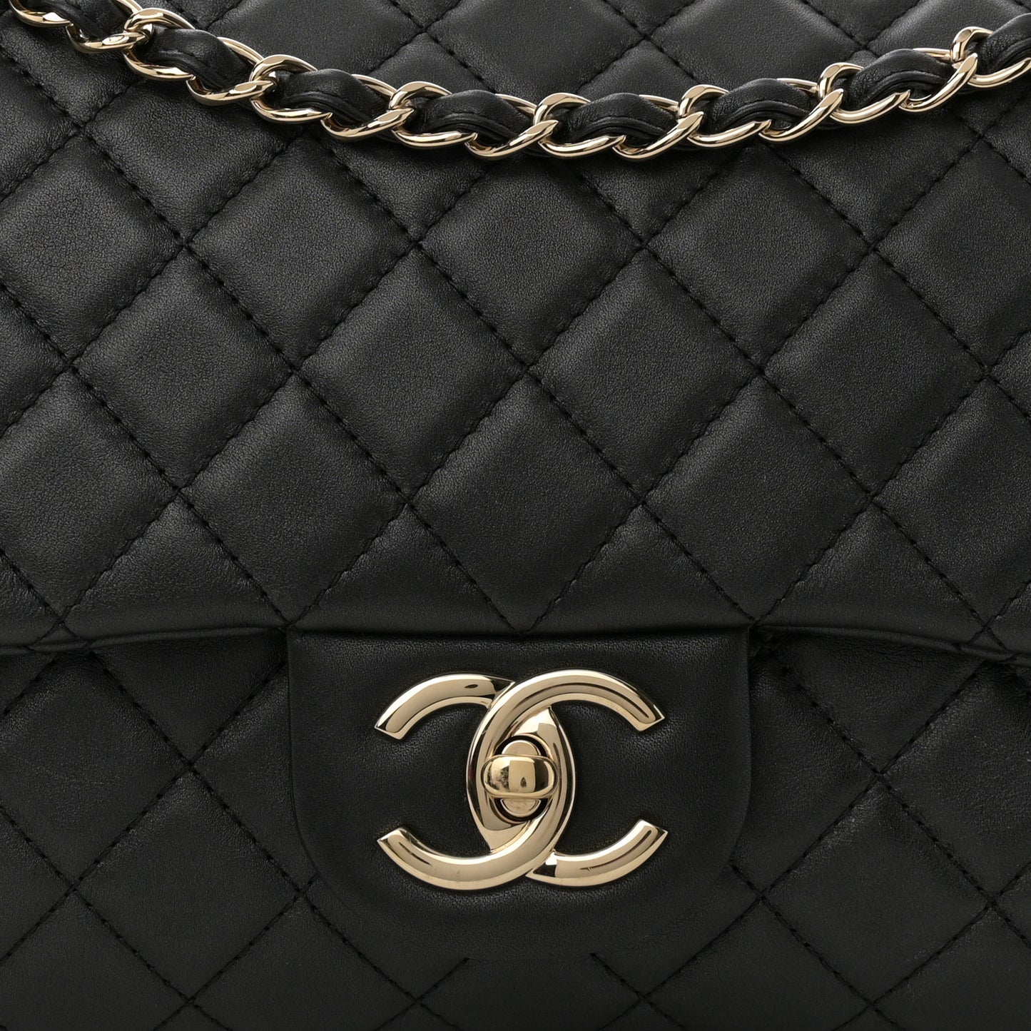 Calfskin Quilted XXL Travel Flap Bag Black