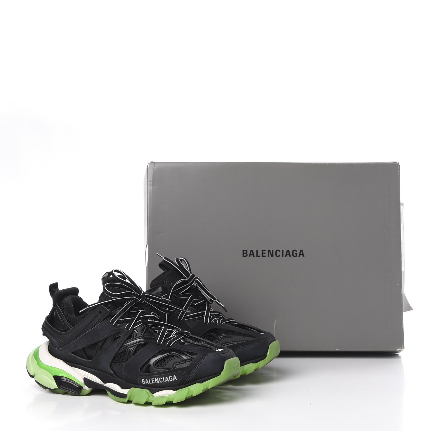 Balenciaga Mesh Nubuck Effect Fabric Glow in the Dark Womens Track Sneakers 38 Black Glow 11 of 11