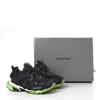 Balenciaga Mesh Nubuck Effect Fabric Glow in the Dark Womens Track Sneakers 38 Black Glow 11 of 11