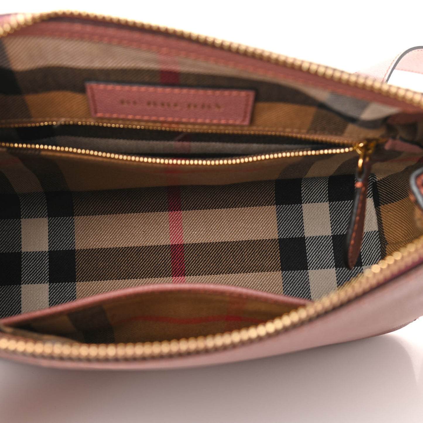 Soft Grain Calfskin House Check Small Helmsley Crossbody Dusty Pink