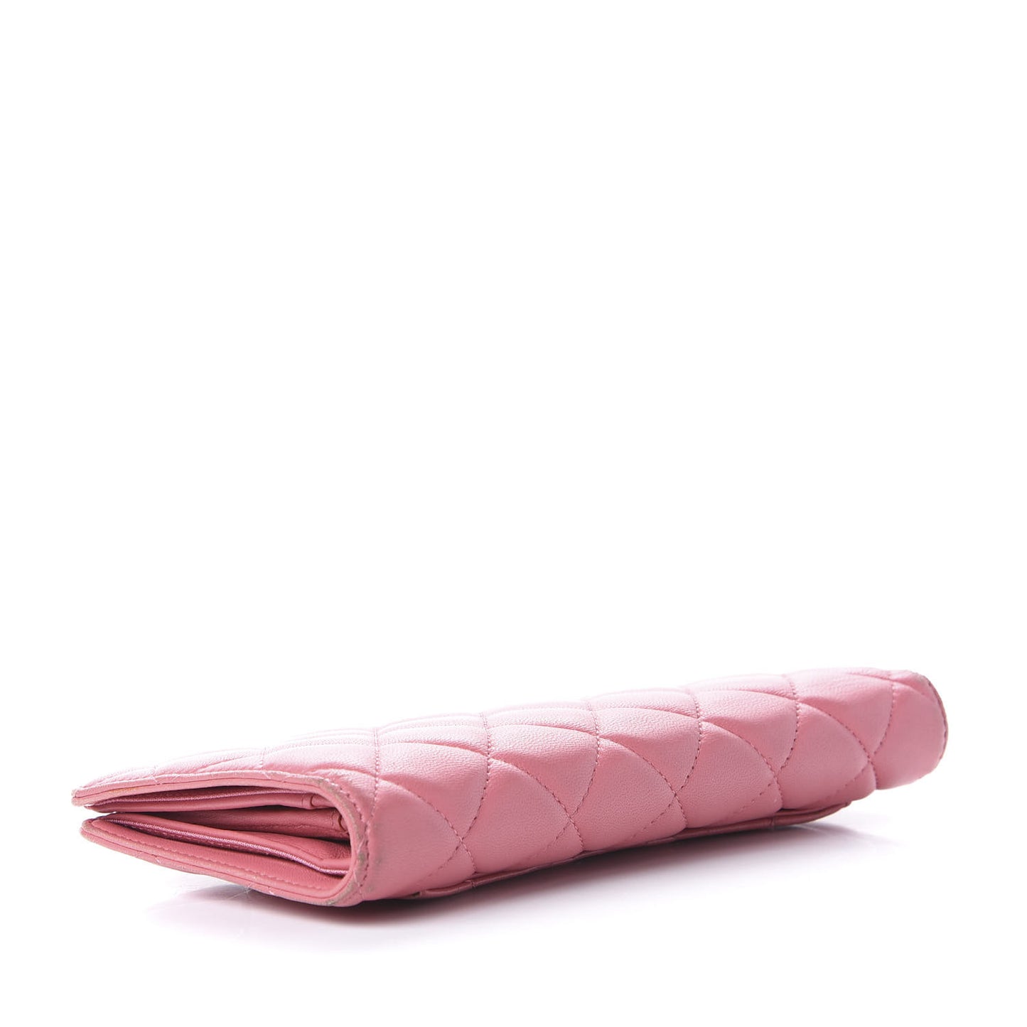 Lambskin Quilted Yen Wallet Pink