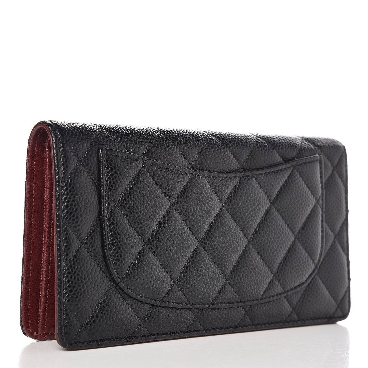 Caviar Quilted Yen Wallet Black