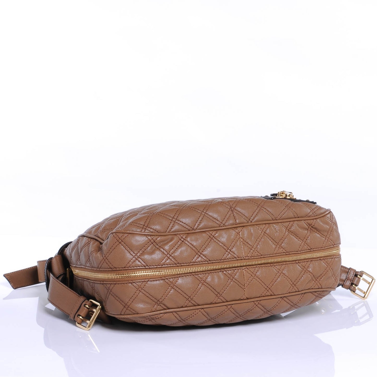 Leather Quilted Iris Hobo Taupe