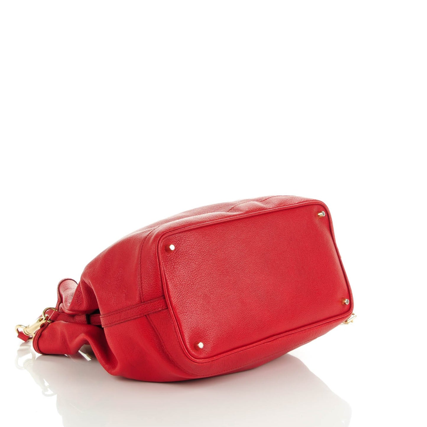 Grainy Calfskin Medium Golderton Tote Military Red