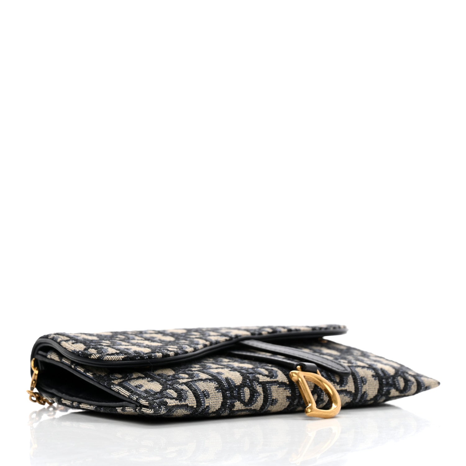 Christian Dior Oblique Saddle Chain Long Wallet Blue 5 of 13