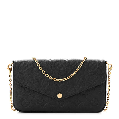 Louis Vuitton Empreinte Pochette Felicie Chain Wallet Black 1 of 12