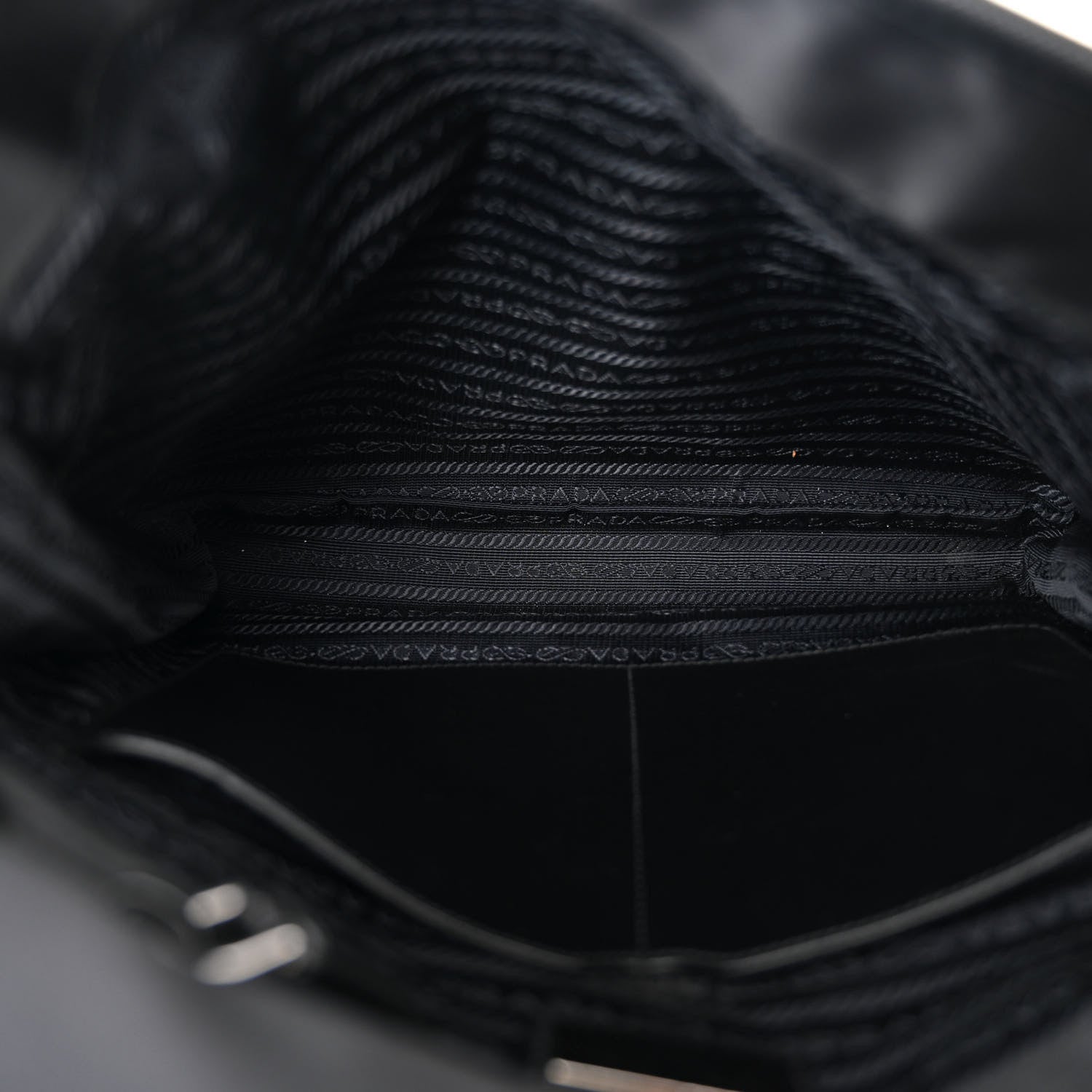 Prada Tessuto Nylon Saffiano Logo Messenger Bag Black 5 of 11