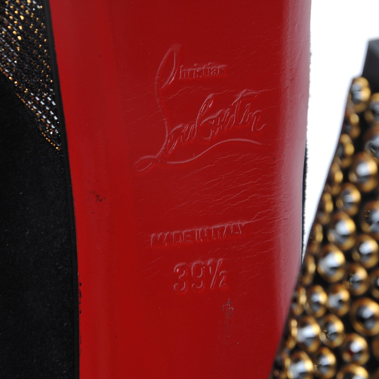 Suede Lame Miralep 140 Pumps 39.5 Black Gold