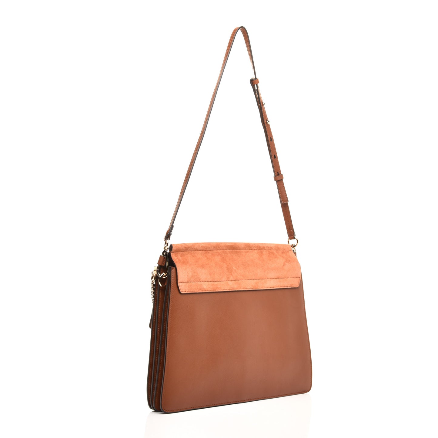 Suede Calfskin Medium Faye Shoulder Bag Tobacco