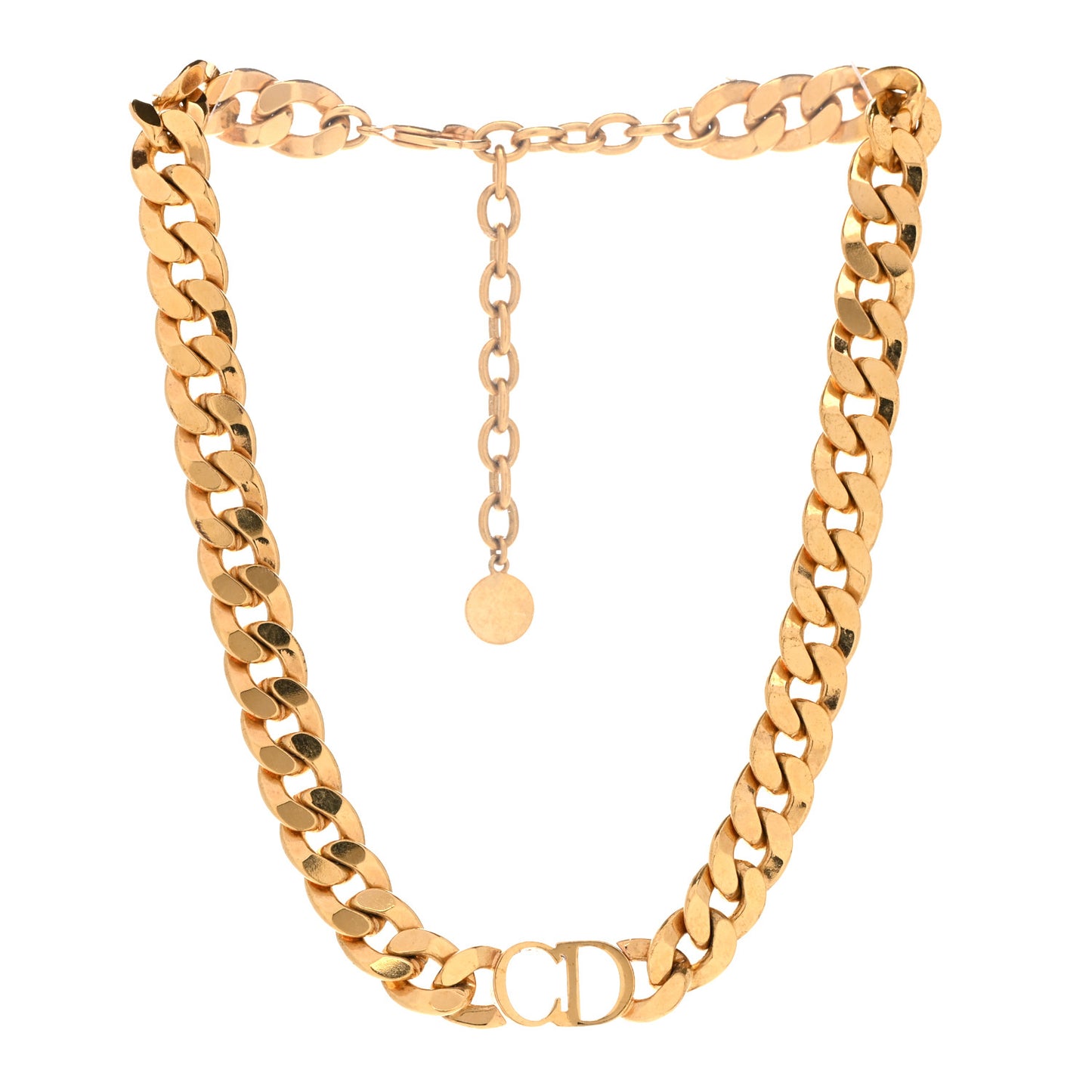 Metal CD Choker Necklace Gold