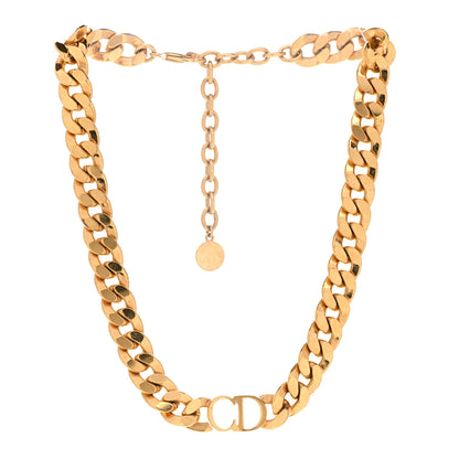 Christian Dior Metal CD Choker Necklace Gold 3 of 6