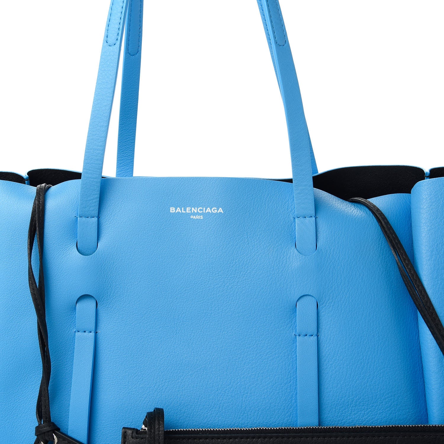 Balenciaga Veau Baltimore Double Sided Small Everyday Tote Bleu Turquoise Black 8 of 8