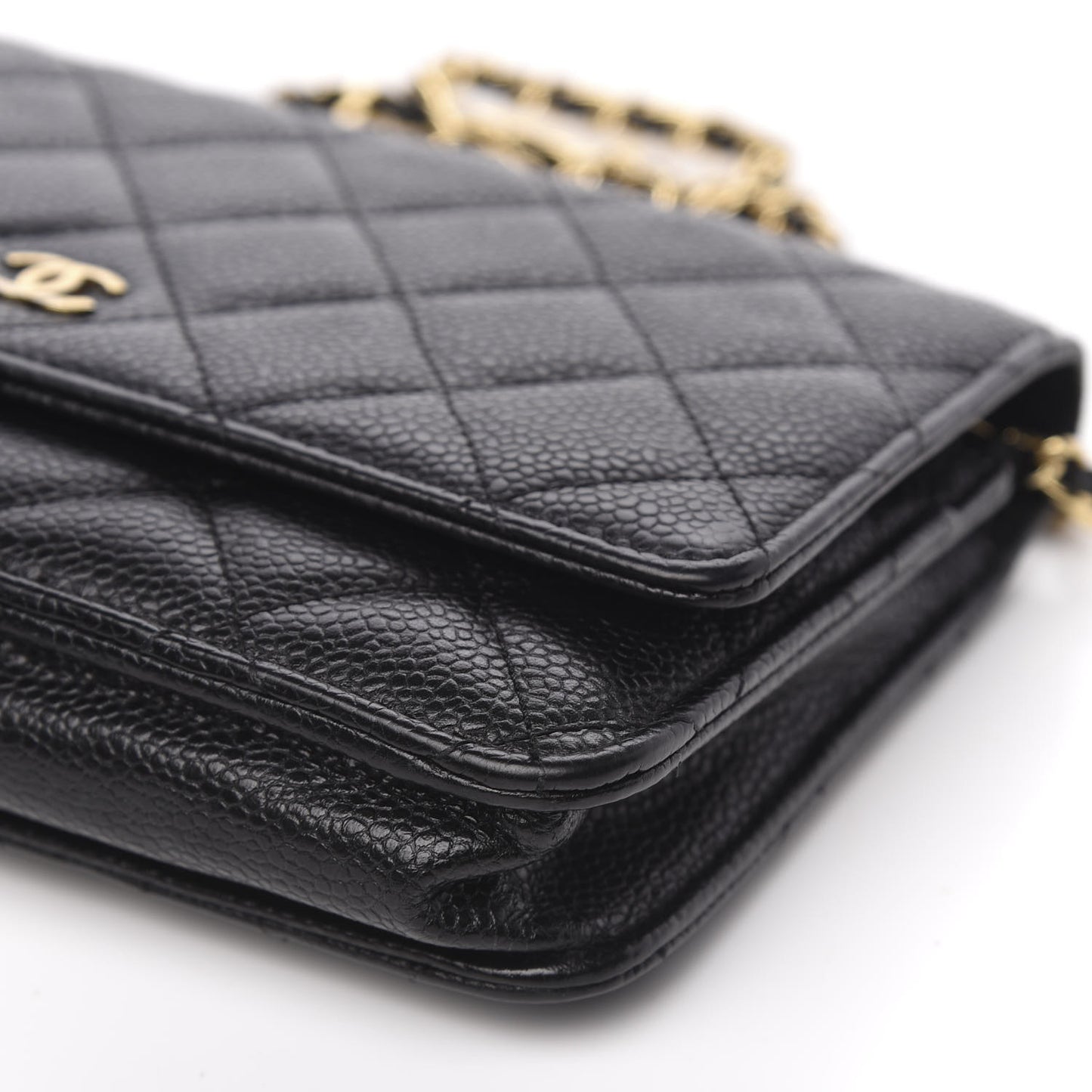 Caviar Quilted Wallet On Chain WOC Black