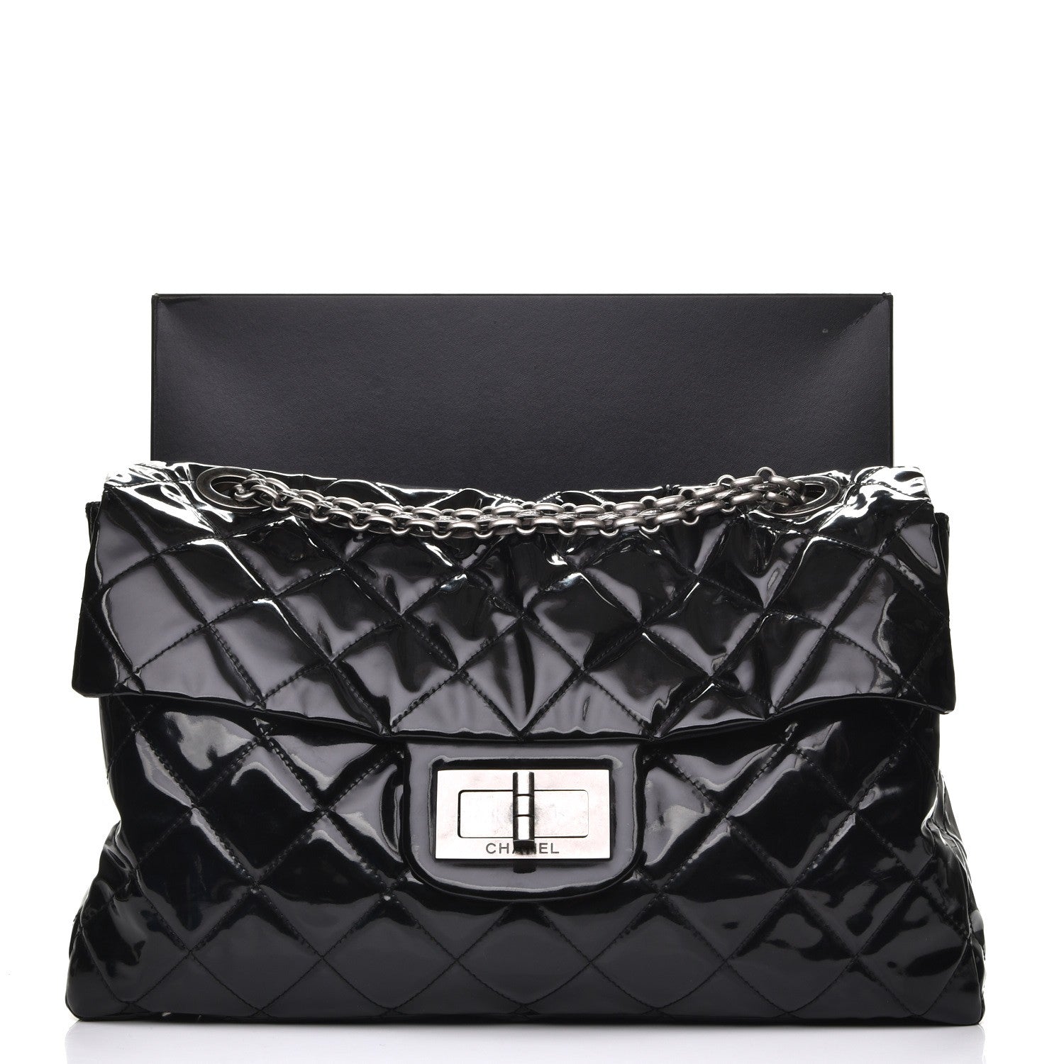 Chanel Vinyl Quilted XXL Reissue Flap Black 10 of 10