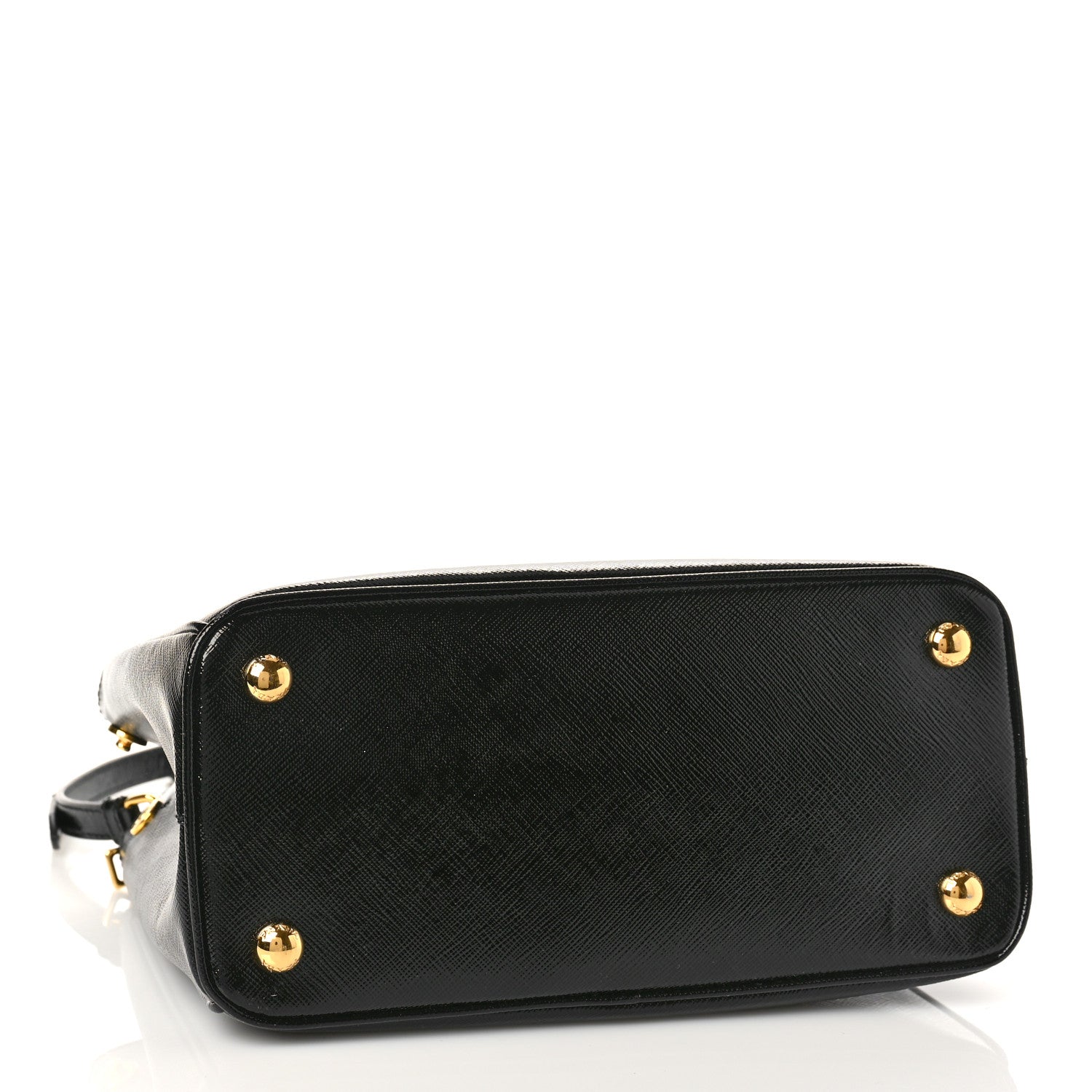 Prada Saffiano Vernice Small Galleria Double Zip Tote Black Rosso 4 of 9