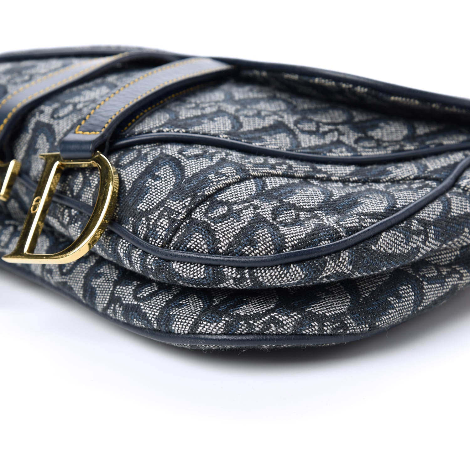 Christian Dior Monogram Double Saddle Bag Navy Blue 7 of 12