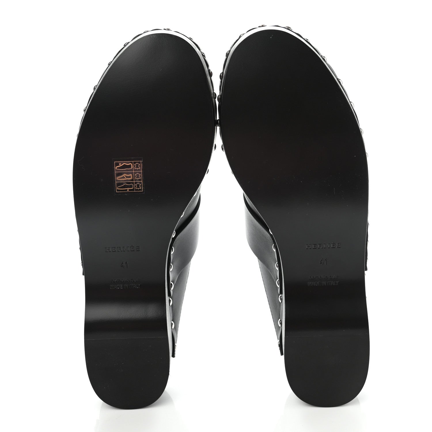 Hermes Calfskin Calya Mules 41 Black 5 of 10