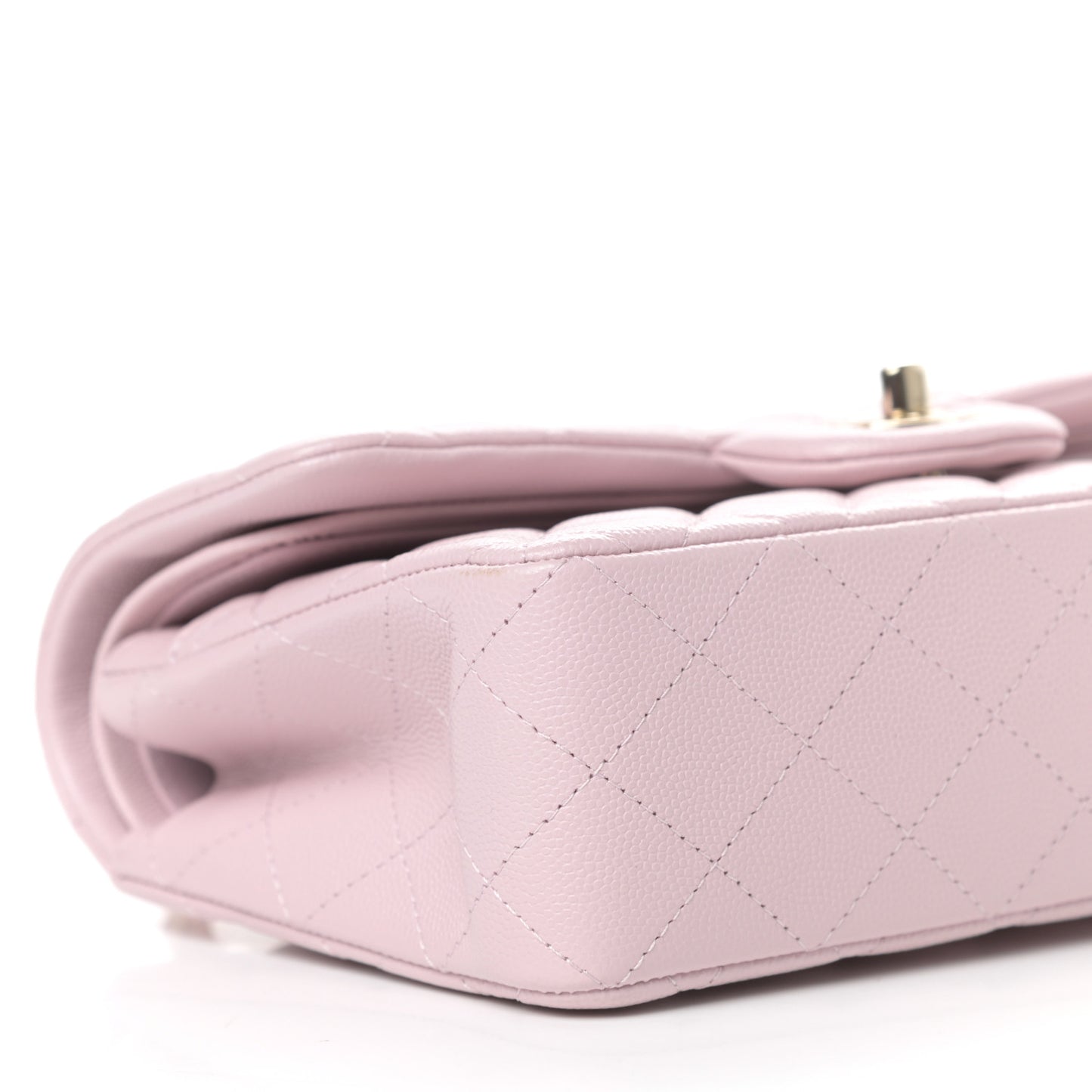Caviar Quilted Small Double Flap Light Pink